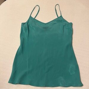 J Crew 100% silk teal cami XS
